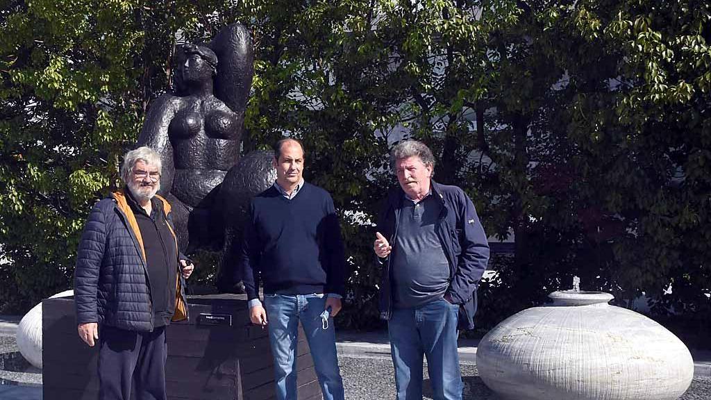 Franco MauroFranchi, il direttore artistico Giuseppe Venuta e il gallerista Fabio Cristelli