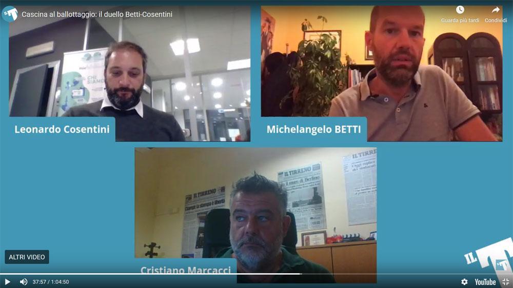 Cascina al ballottaggio: rivedi il duello Betti-Cosentini - VIDEO