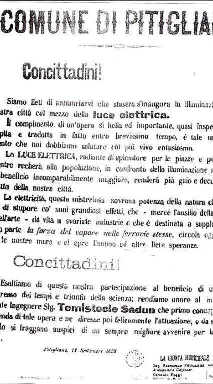 Quando la luce elettrica arrivò a Pitigliano 