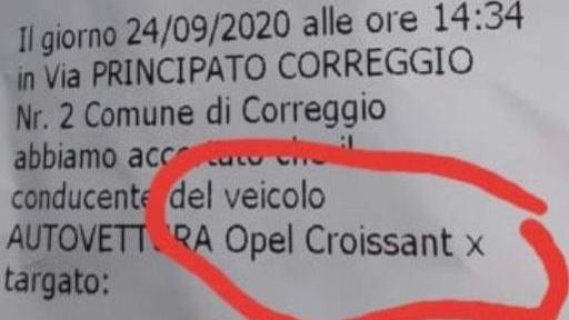 Multa all’Opel Croissant Il web si sbellica dalle risa