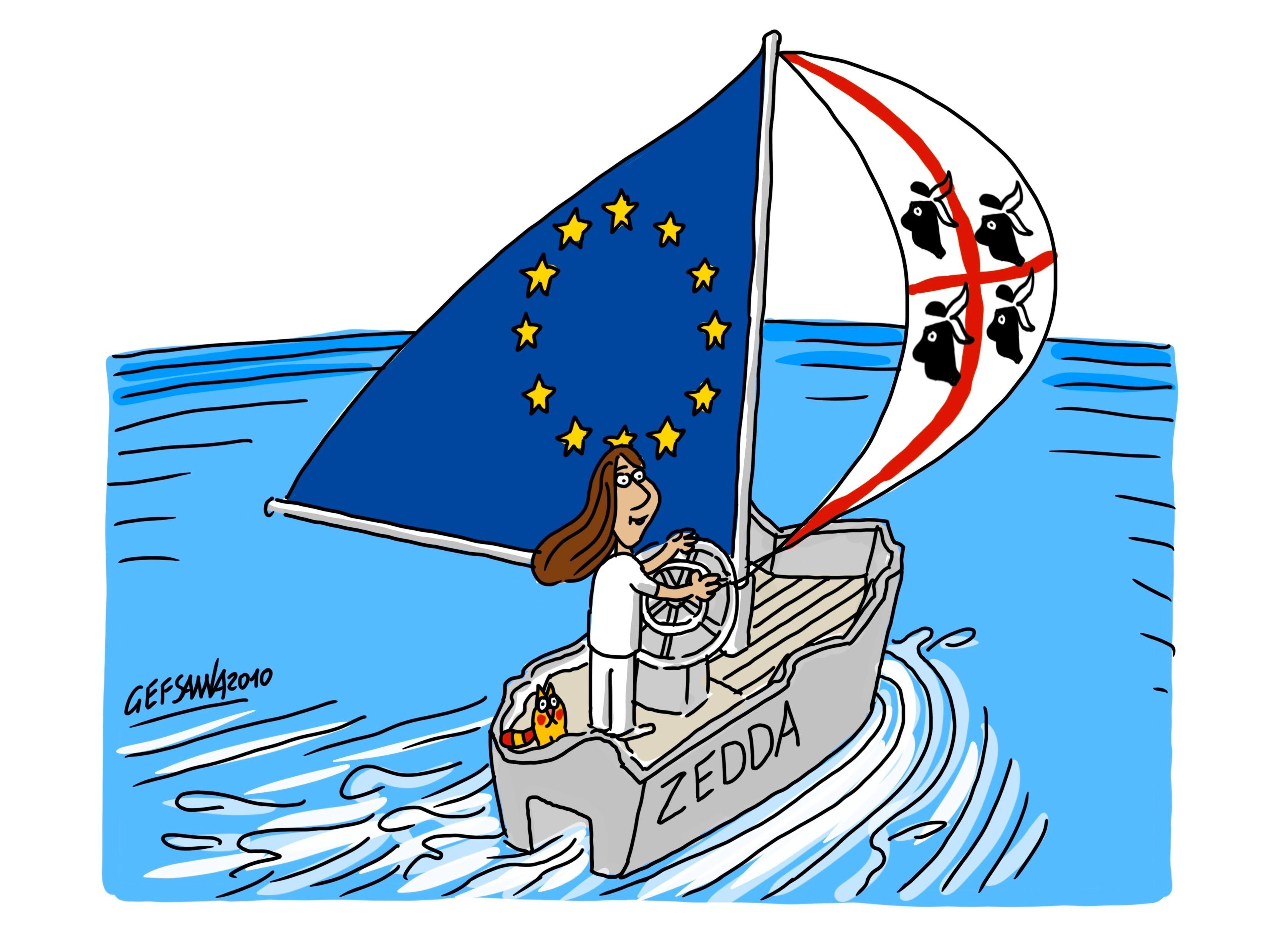La vignetta di Gef - L'assessora Zedda all'Ue: aiuti di Stato e un'alleanza tra le isole 