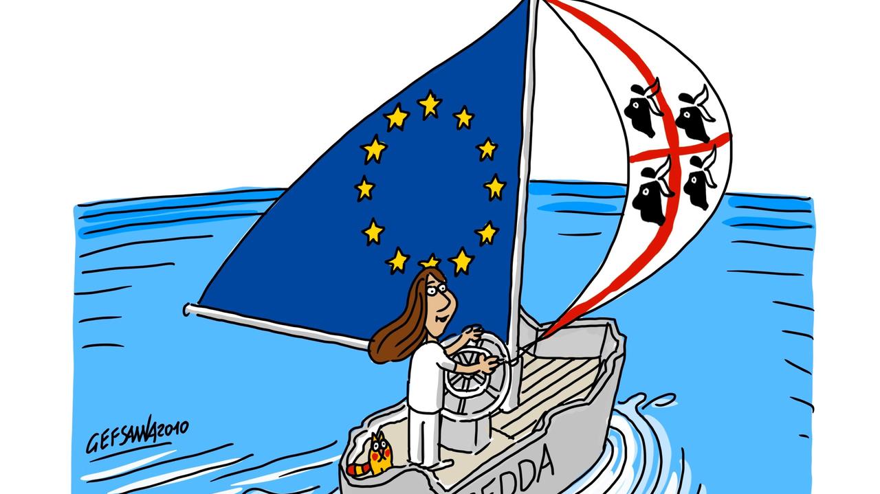 La vignetta di Gef - L'assessora Zedda all'Ue: aiuti di Stato e un'alleanza tra le isole 