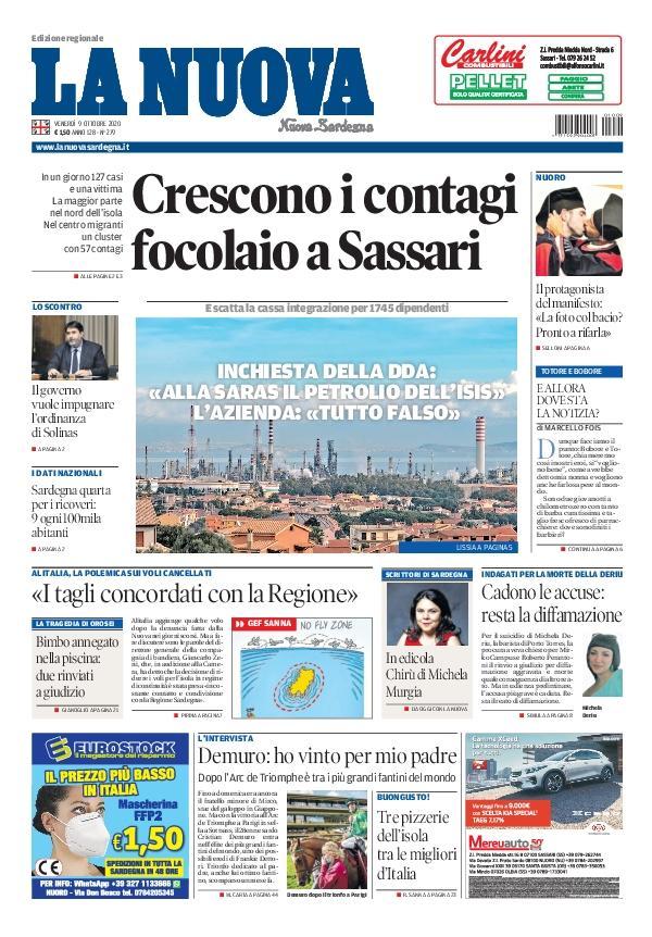 La Nuova Sardegna - Prima Pagina - 9 ottobre 2020