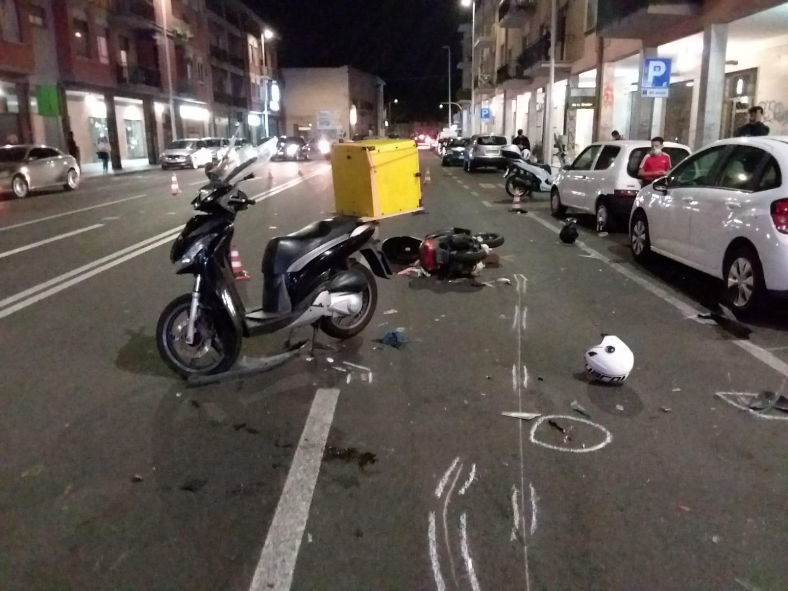 L'incidente è avvenuto in via Italia a Pirri (foto mario rosas)