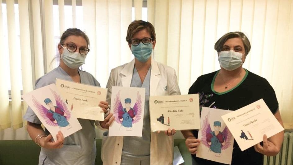 Tre professioniste in prima linea nella lotta al Covid