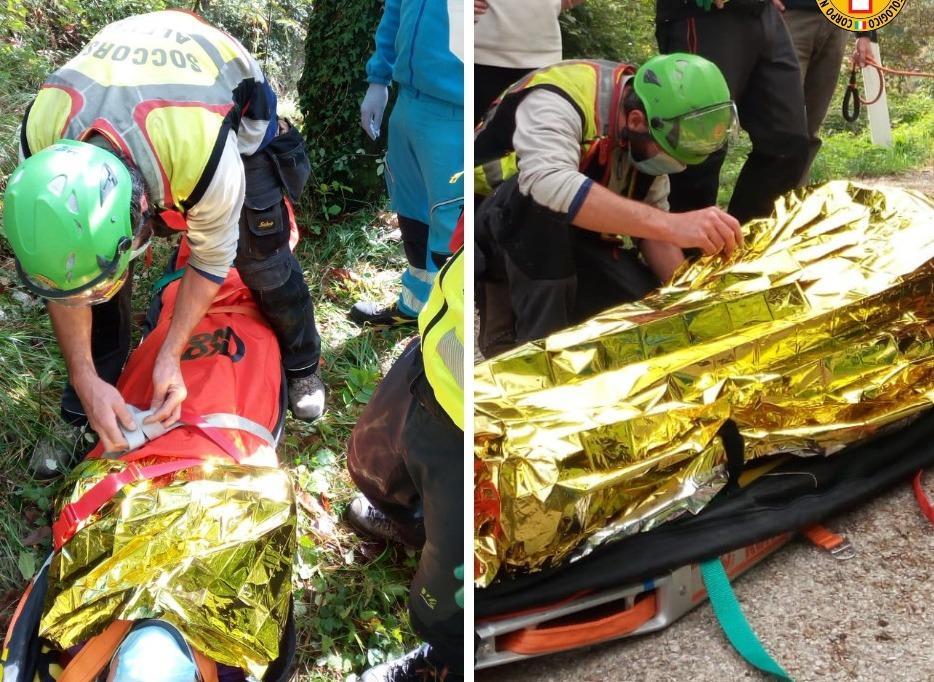 Scivola sul sentiero, tratta in salvo dal soccorso alpino 