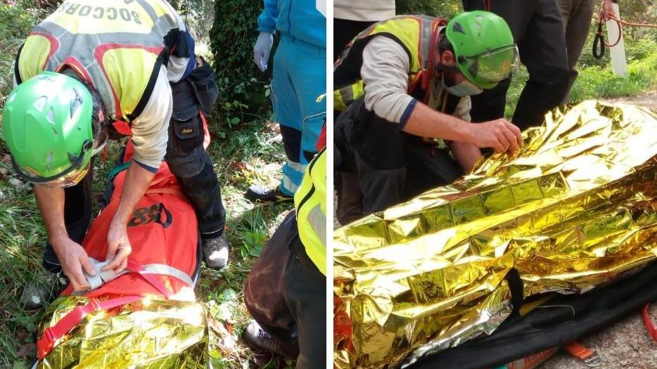Scivola sul sentiero, tratta in salvo dal soccorso alpino