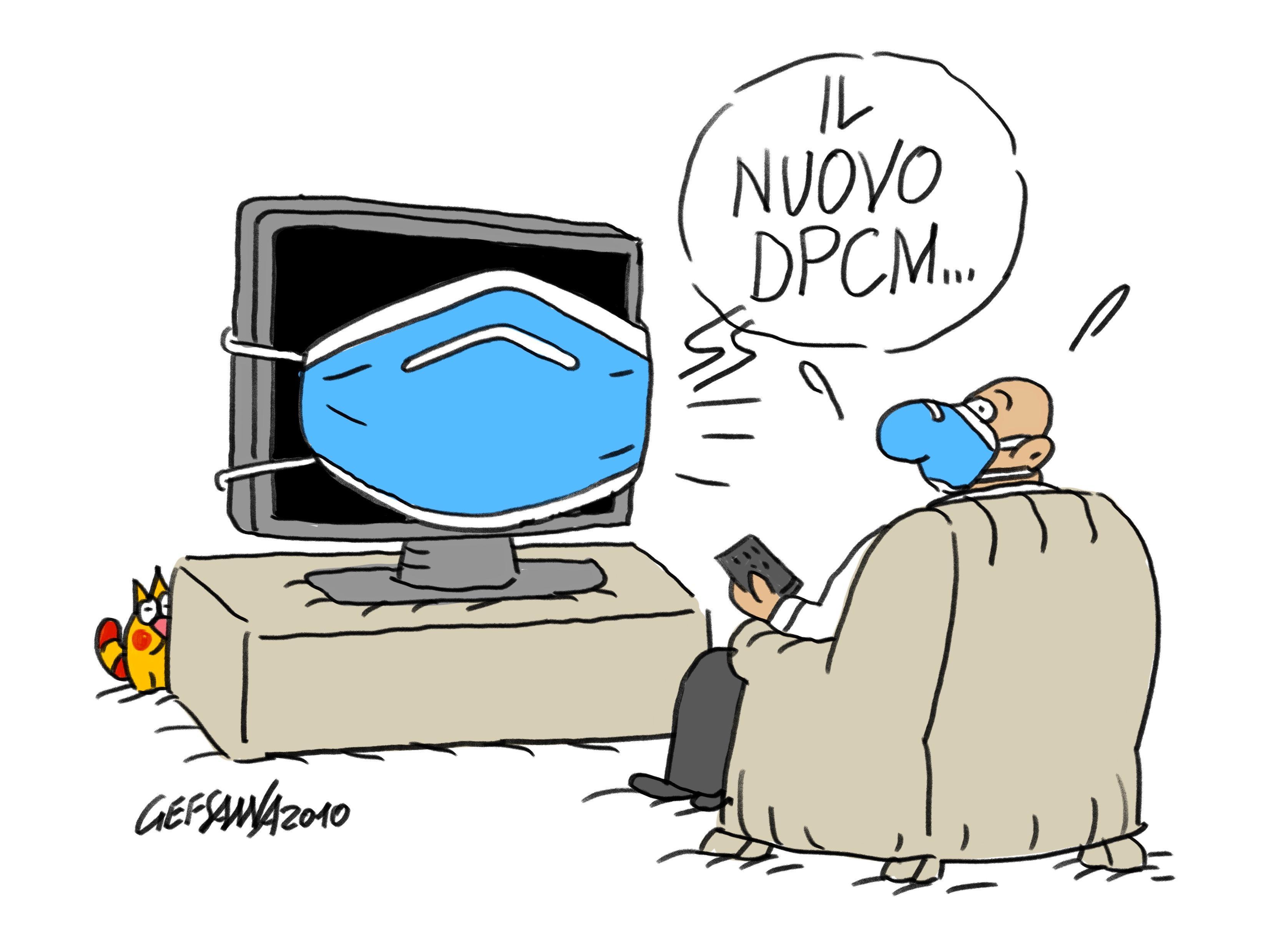 La vignetta di Gef: emergenza Covid, il nuovo Decreto del presidente del consiglio dei ministri