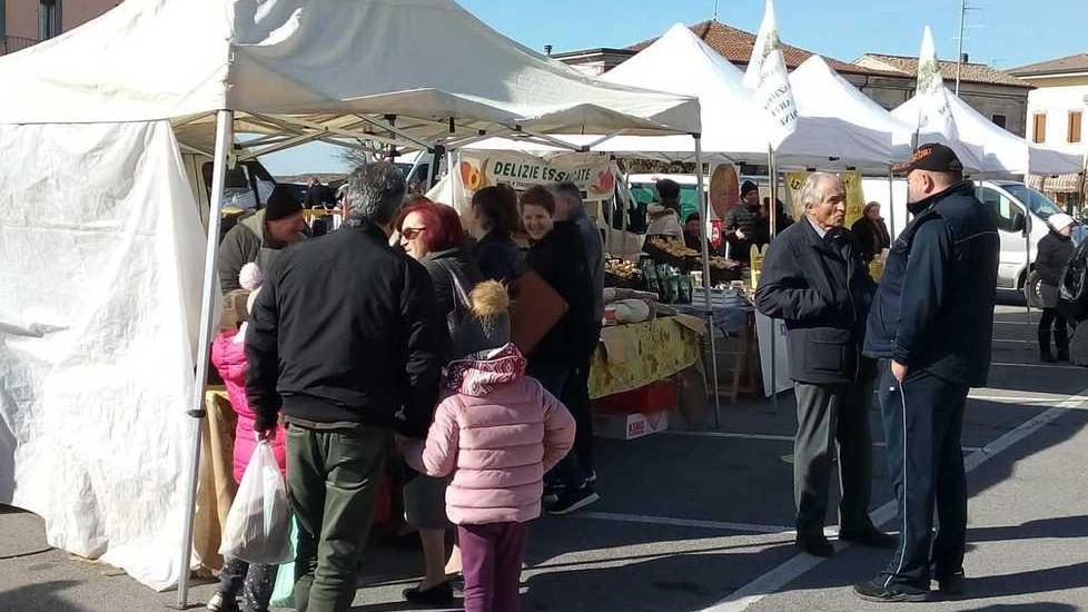 I gazebo delle feste vietate riparo per chi è in coda L’iniziativa di Bondeno