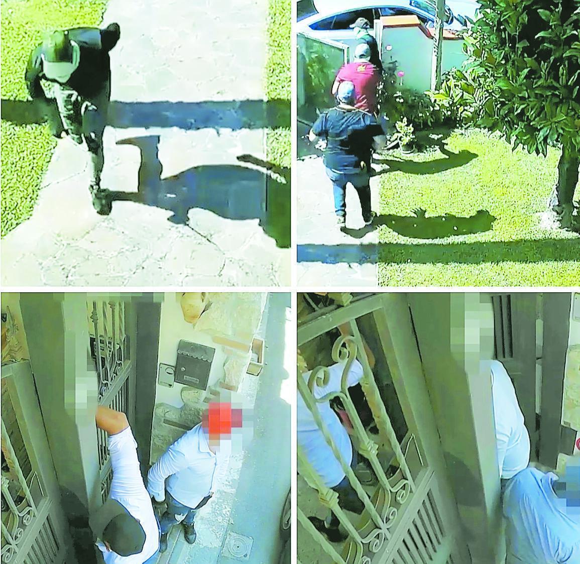 Nelle foto dei carabinieri, le immagini tratte dai video che riprendono i furti in villa