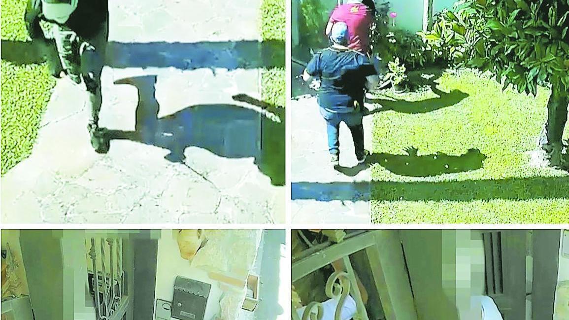 Nelle foto dei carabinieri, le immagini tratte dai video che riprendono i furti in villa