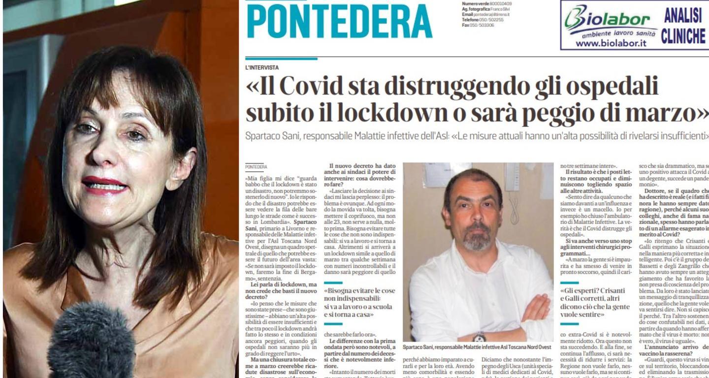 Direttrice contro primario: vuole il lockdown ma a titolo personale 