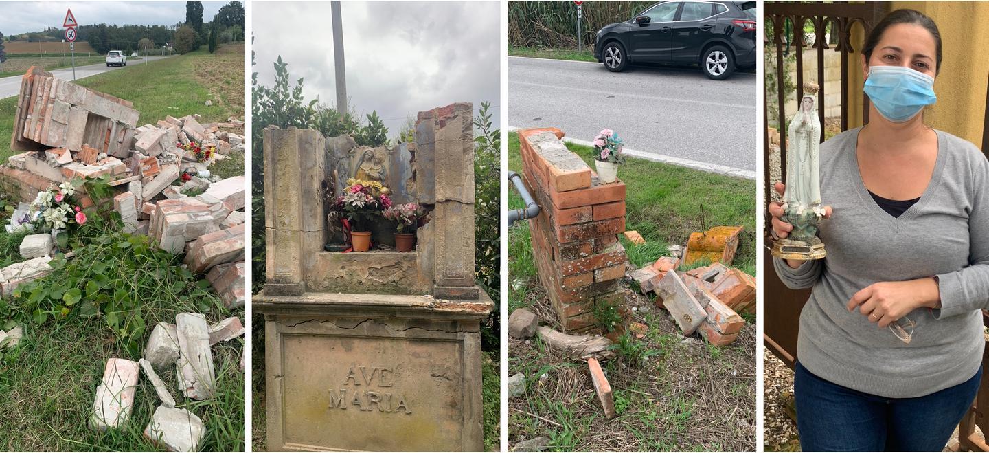 Edicole sacre devastate, sdegno nella comunità «Vogliamo ricostruirle»