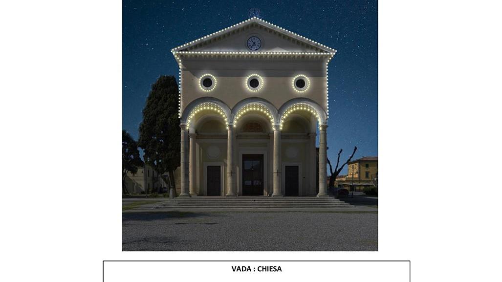 Le luci progettate per la chiesa di Vada