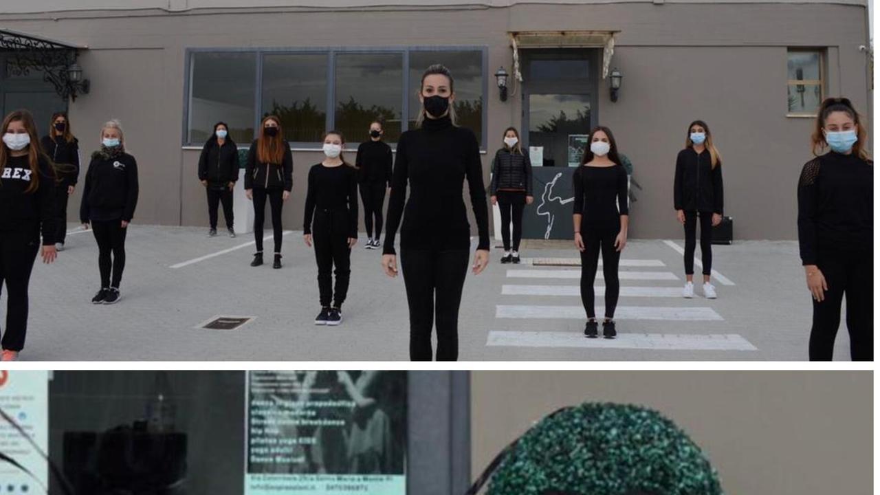 Danzatrici a lutto e fiocchi neri nel flash mob contro la serrata
