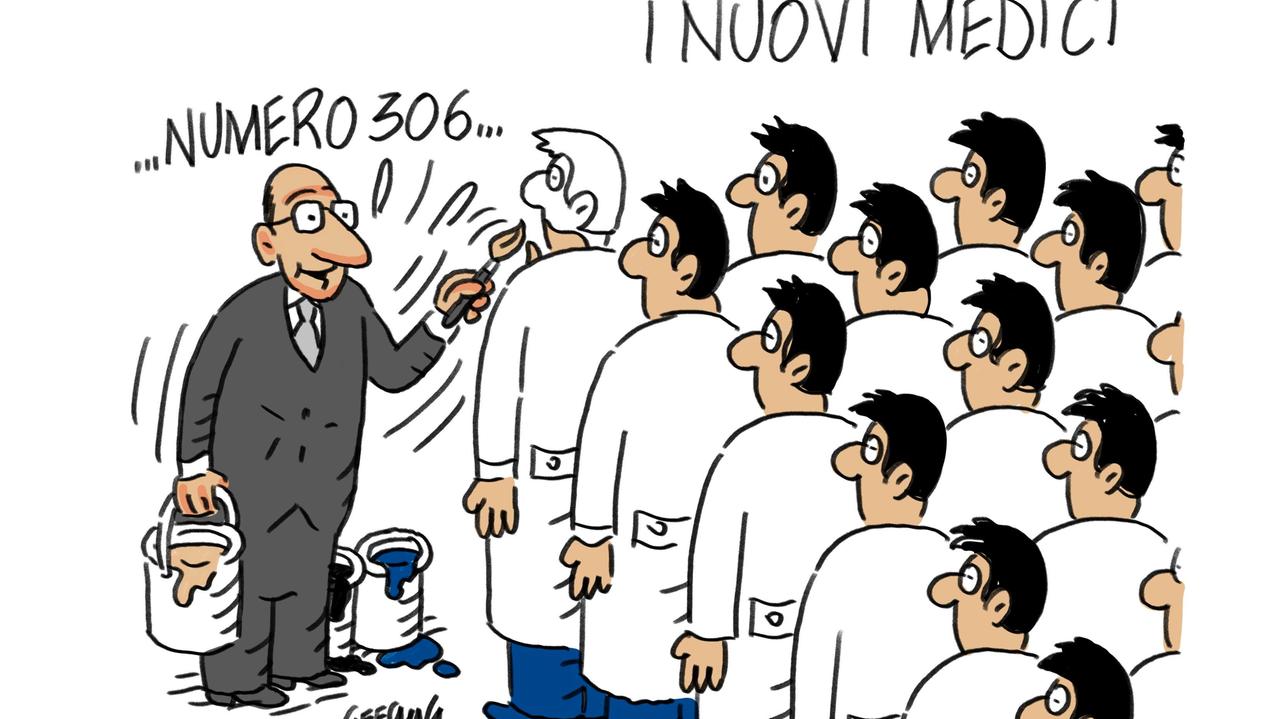 La vignetta di Gef: il bando per i medici, hanno risposto in 310