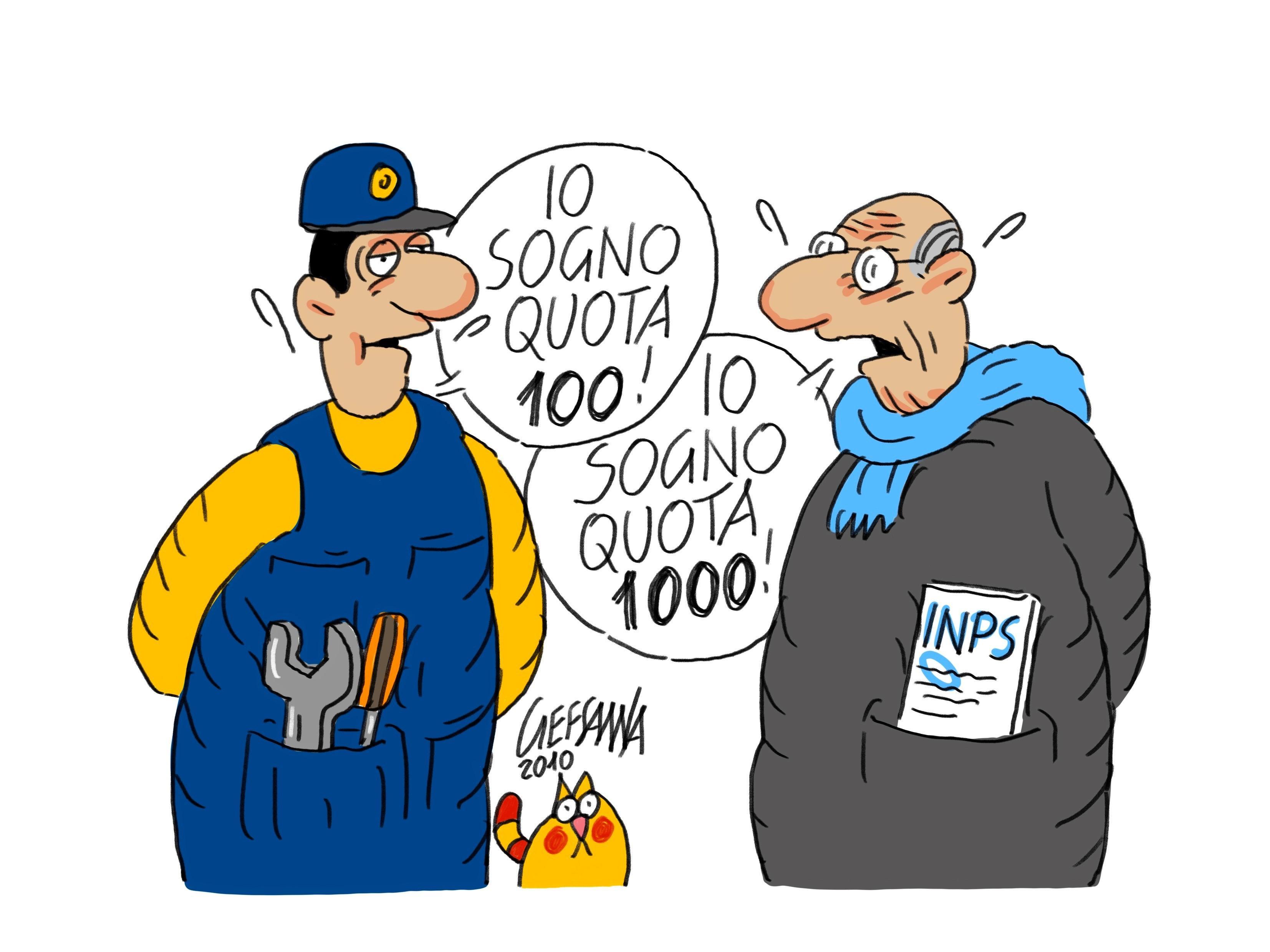 La vignetta di Gef: sotto i mille euro un pensionato su tre