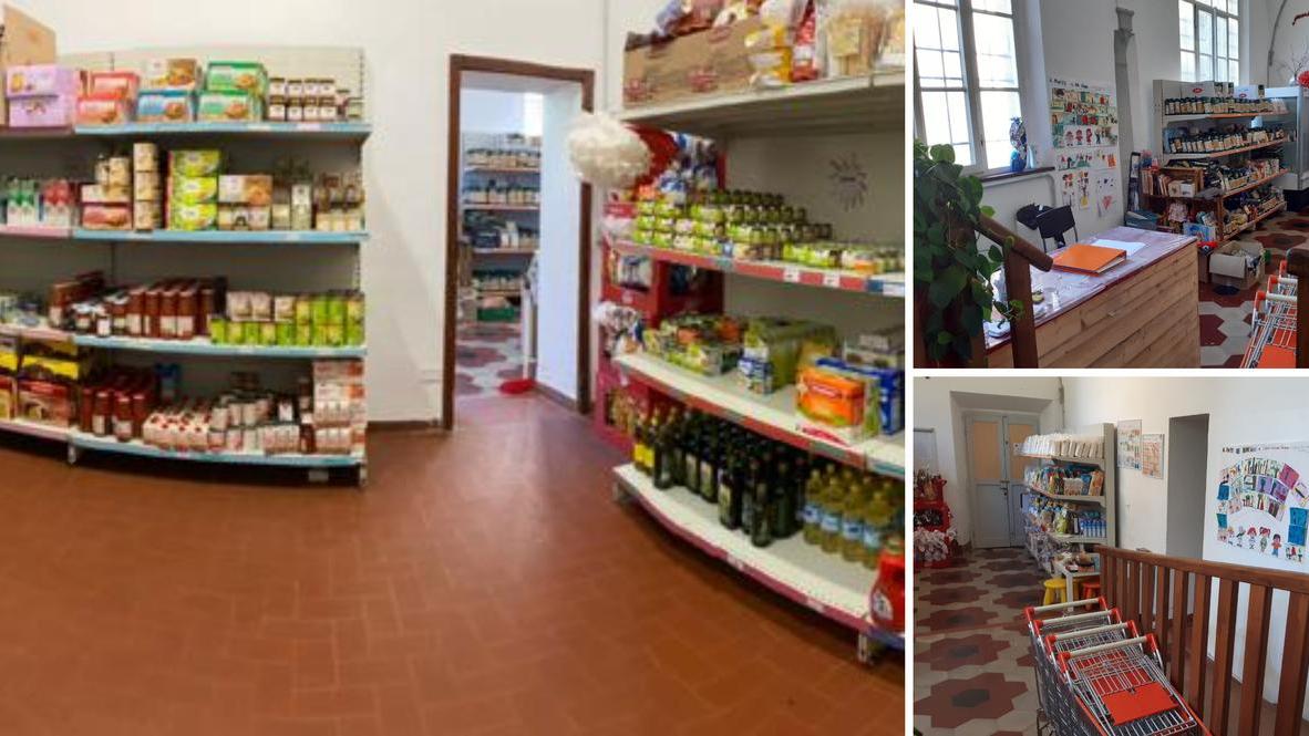 L’interno di “Non di solo pane”, l’Emporio della Solidarietà della Caritas diocesana al seminario vescovile di Volterra