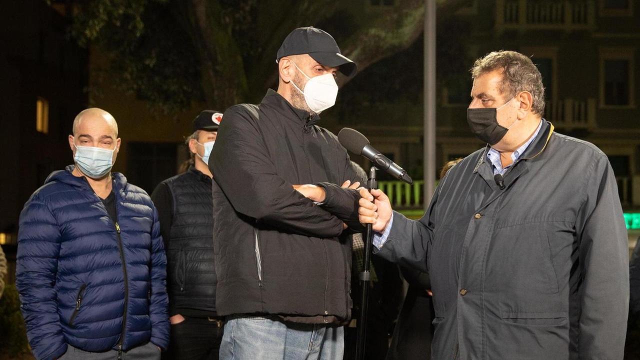 Sandro Schiavelli durante l’intervista di Rete quattro (Foto Nucci)