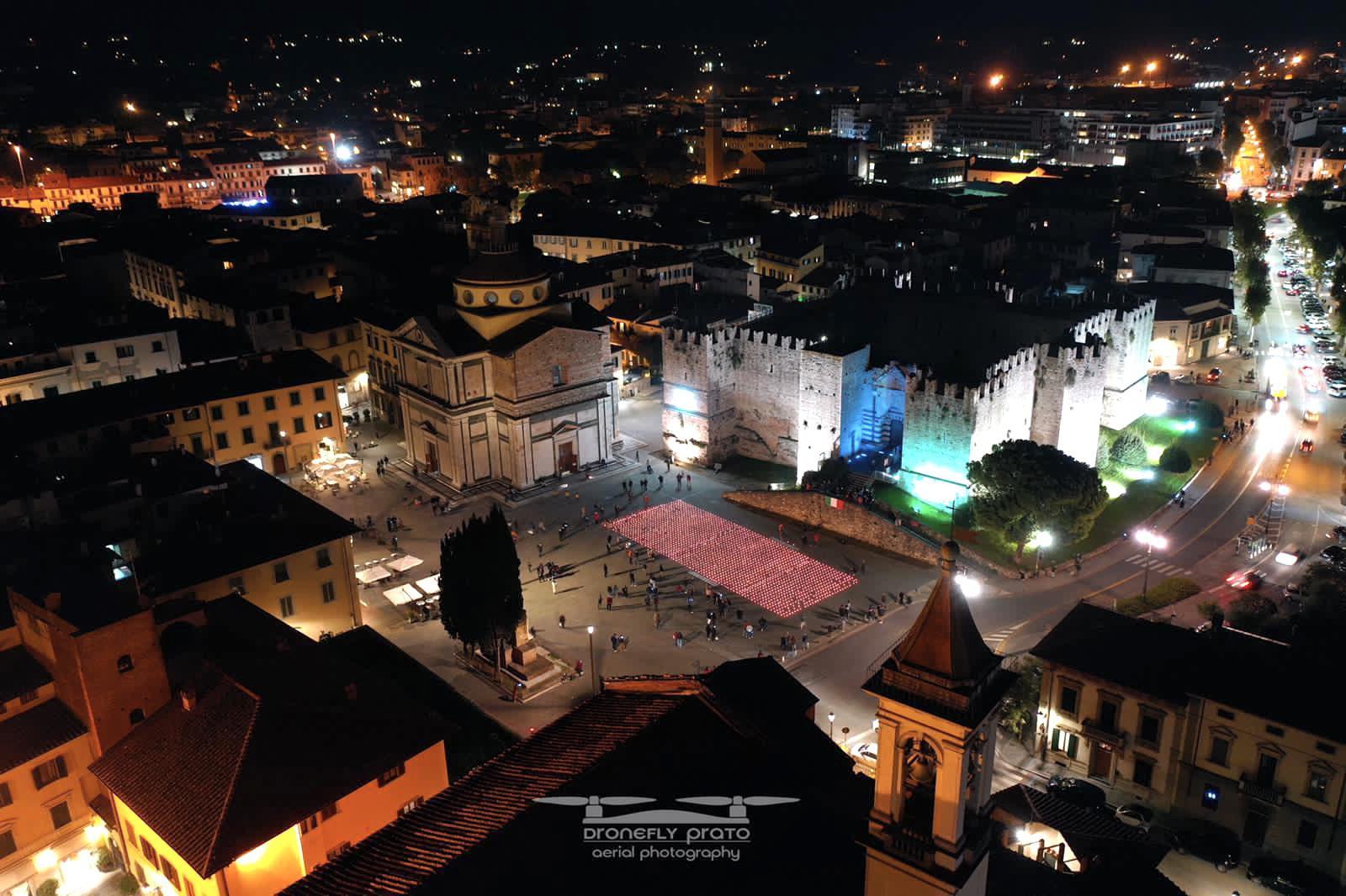 Piazza delle Carceri vista dall'alto durante l'iniziativa