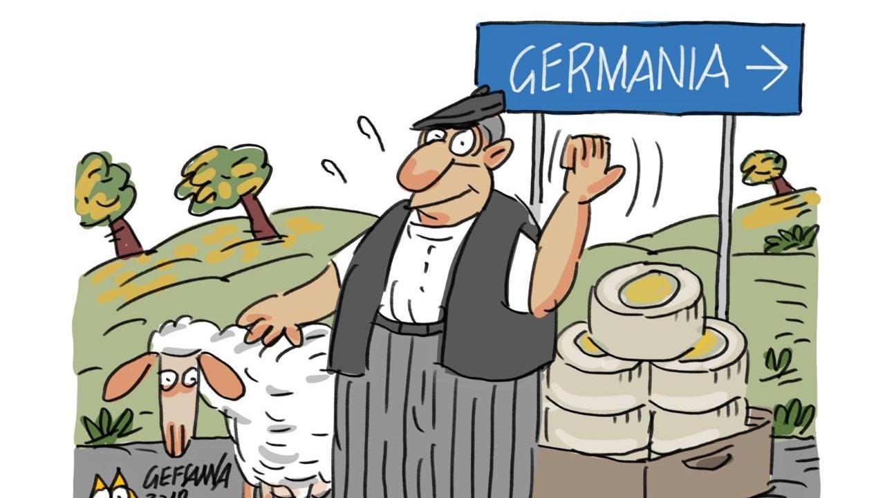 La vignetta di Gef: il Consorzio del pecorino punta sulla Germania 