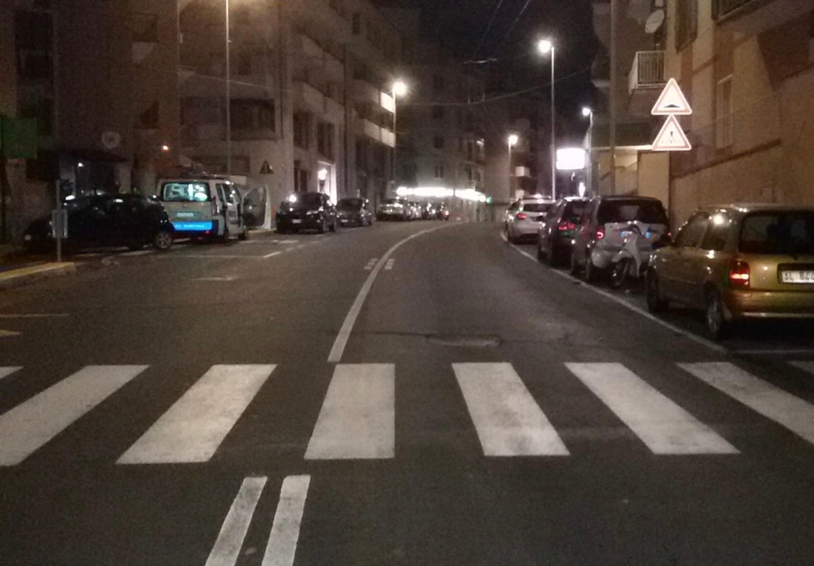 Le strisce dove la famiglia è stata travolta