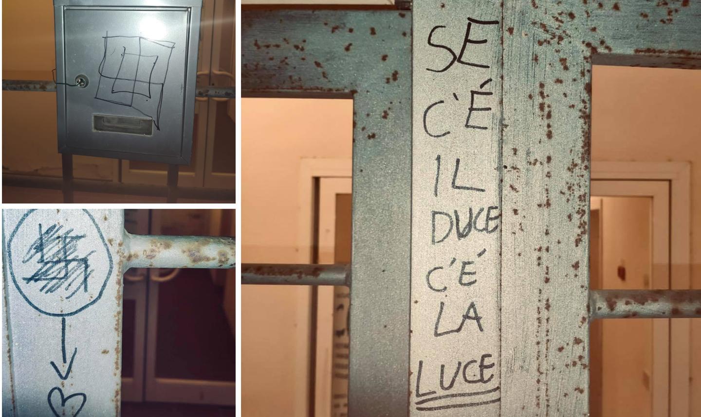 Svastiche e frasi fasciste La sindaca: «Sfregiato un luogo di cultura» 