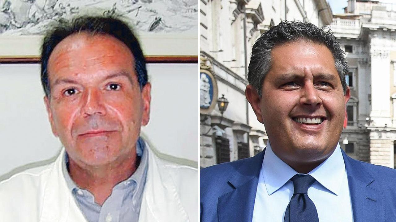 Nella foto partendo da sinistra il dottor Monzani, primario di Geriatria a Pisa e Giovanni Toti governatore della Liguria