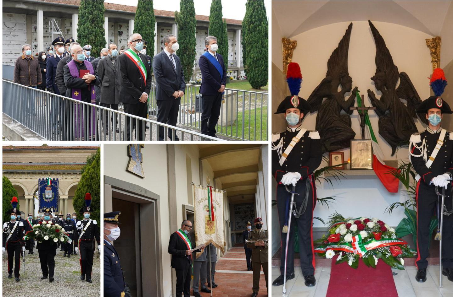 Omaggio alla tomba del presidente Gronchi