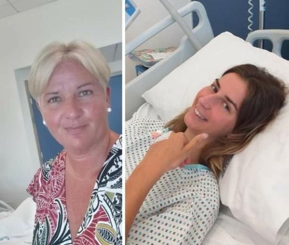 A sinistra la mamma Angela Bona, a destra sua figlia