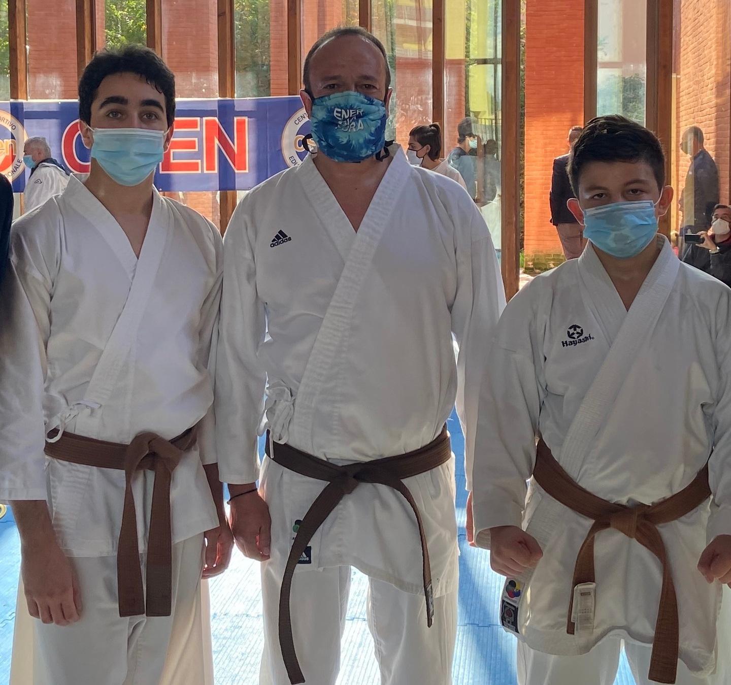 Navacchi, Pasquetti e Pierotti Ecco le nuove cinture nere di karate 