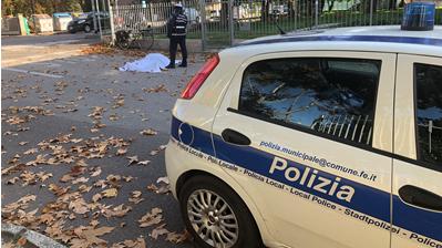 L'intervento della Polizia locale sul luogo dell'incidente