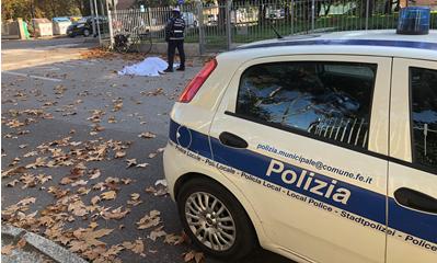 L'intervento della Polizia locale sul luogo dell'incidente