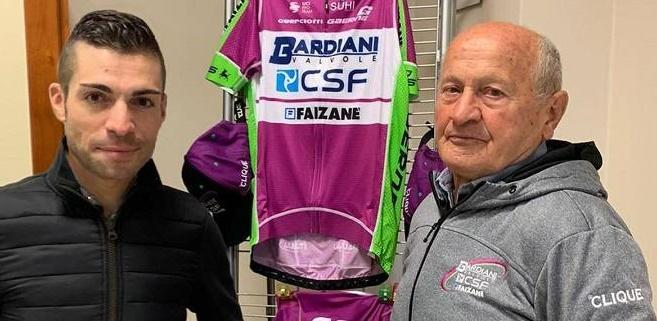 Bruno Reverberi con il neo acquisto della Bardiani Csf, Giovanni Visconti
