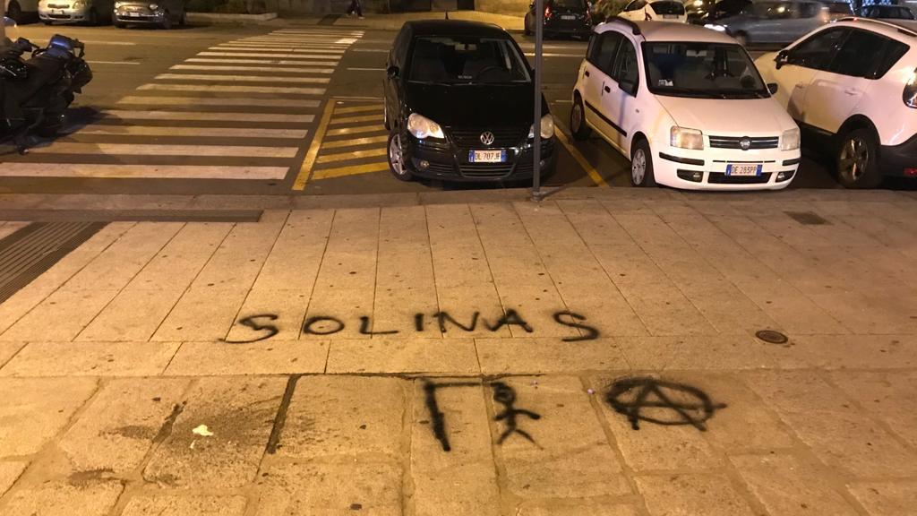 Cagliari, minacce a Christian Solinas: disegnata una forca 
