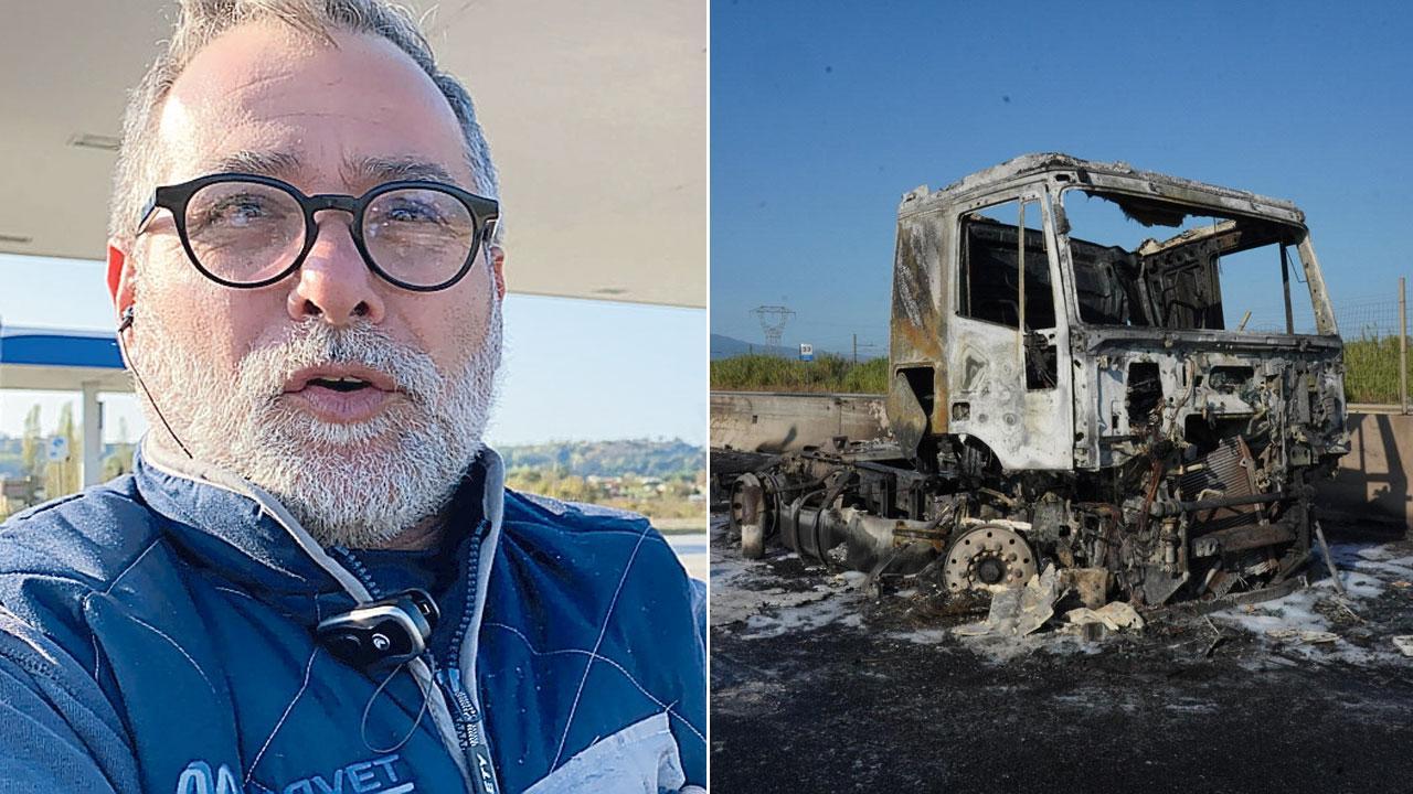 Camion in fiamme in Fi-Pi-Li, l'autista spiega la dinamica: «Un pezzo di ferro, la gomma: così ha preso fuoco tutto» - video 