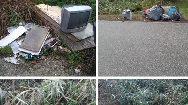 Maxi pulizia di spazzatura lungo le strade
