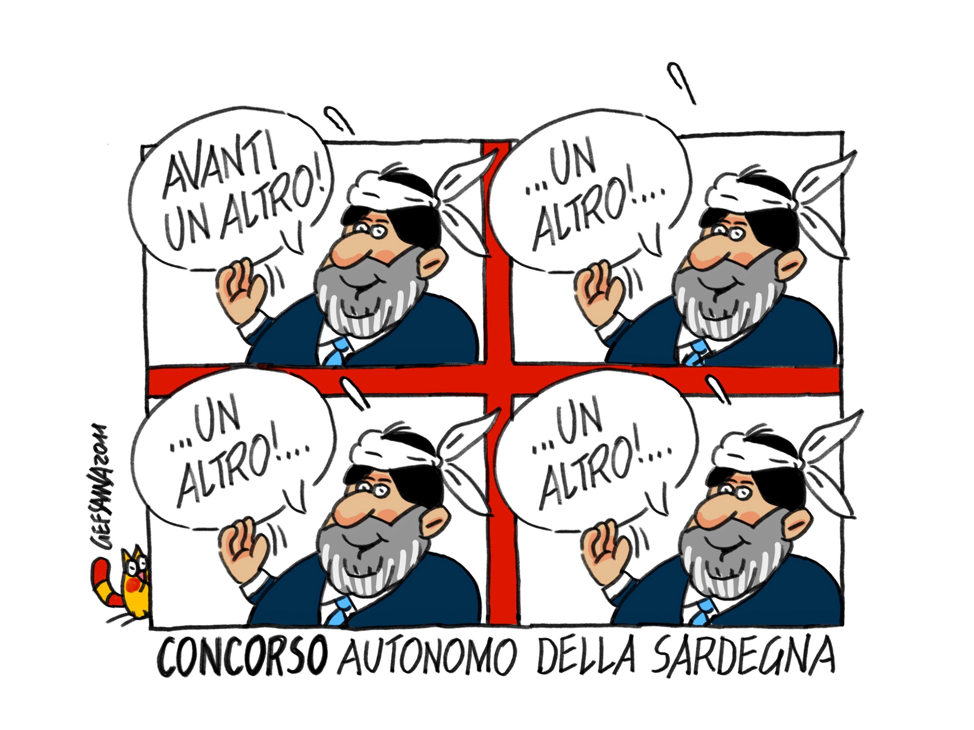 La vignetta di Gef: Solinas annuncia 580 assunzioni alla Regione