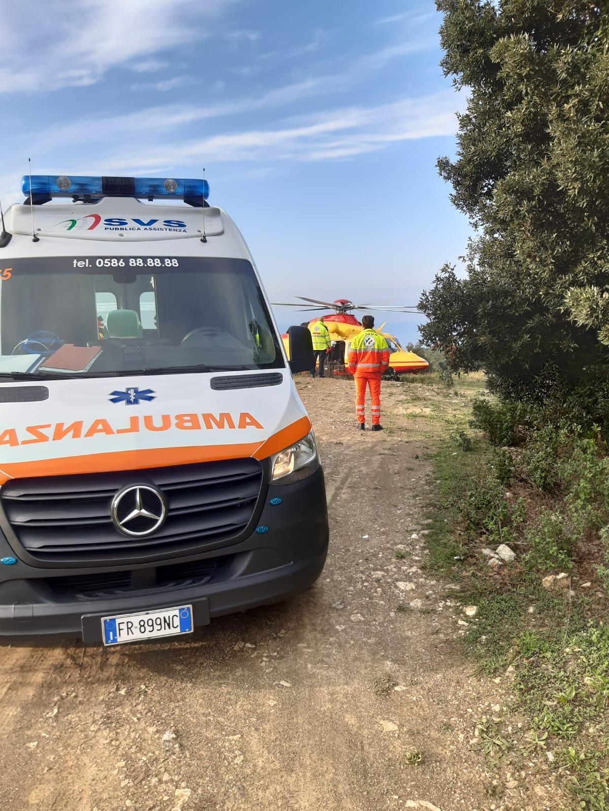 Il Pegaso sul posto insieme all'ambulanza Svs