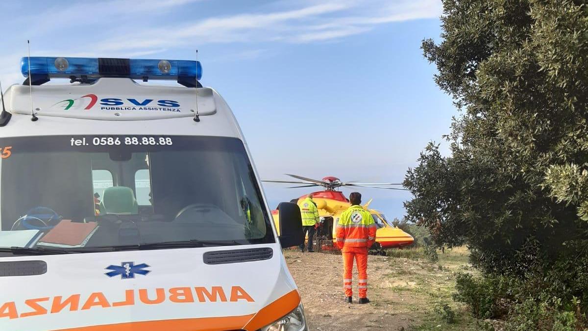 Il Pegaso sul posto insieme all'ambulanza Svs