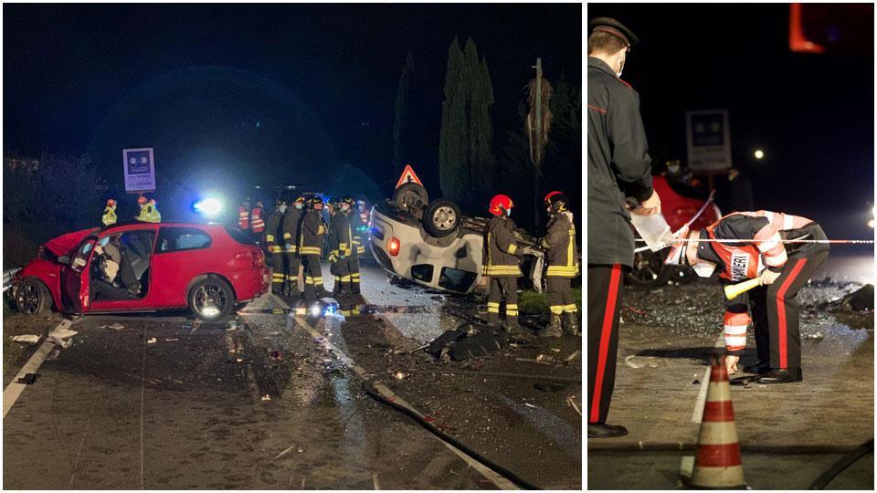 La frenata disperata, lo scontro frontale e le auto distrutte: due morti di 33 e 56 anni 