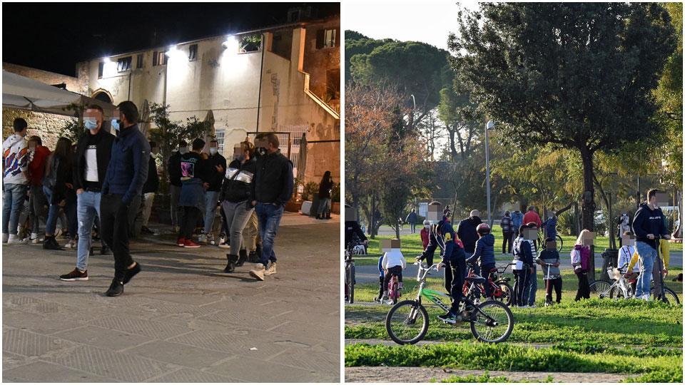Assembramenti in piazza e al parco, più controlli ma si pensa a una chiusura 