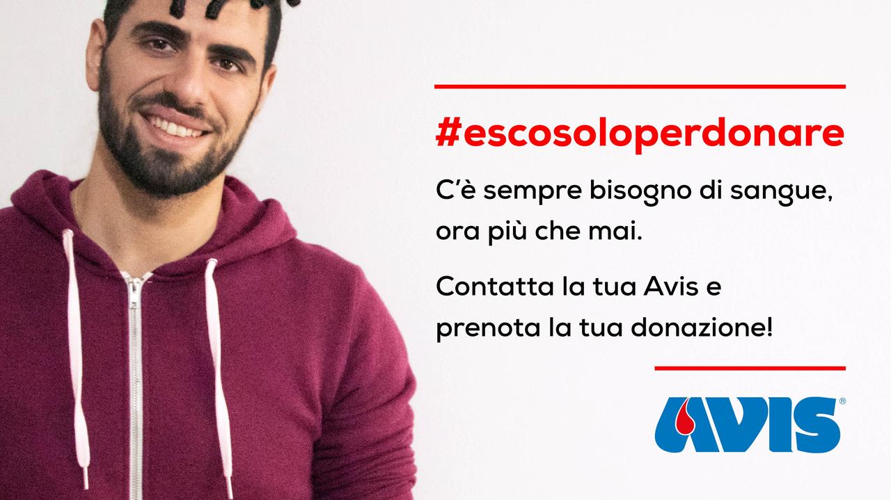 Il manifesto dell'Avis per la donazione di sangue