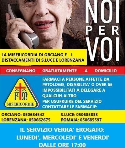 La Misericordia consegna i medicinali a domicilio
