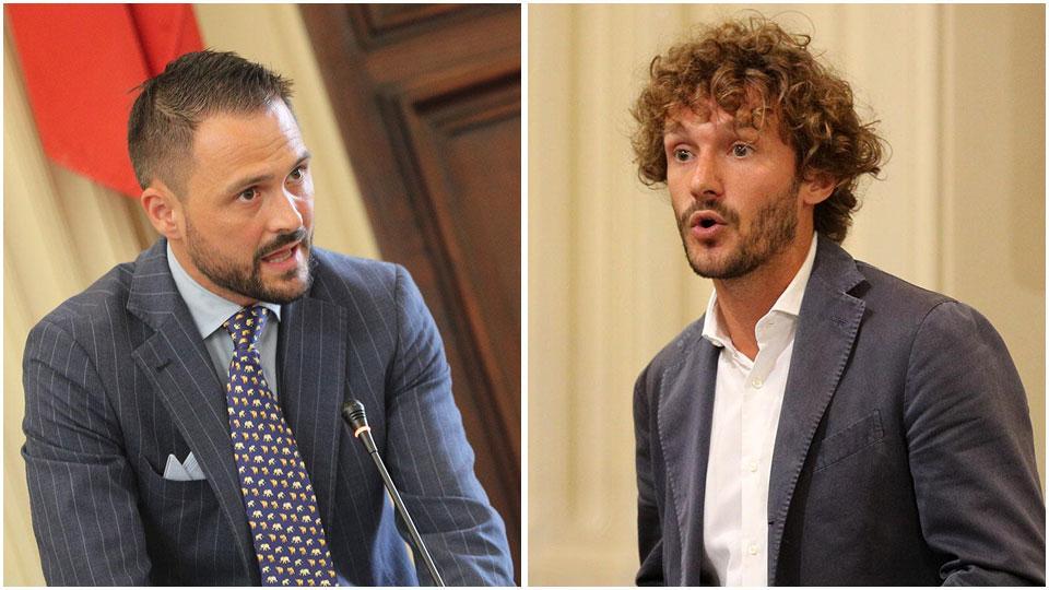 Il sindaco di Montecatini, Luca Baroncini e il capogruppo di Italia Viva, Edoardo Fanucci