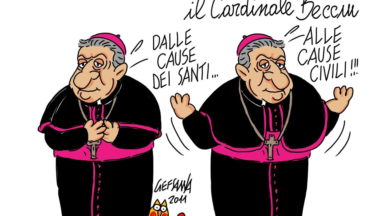 La vignetta di Gef: Il cardinale Becciu, dalle cause dei santi alle cause civili