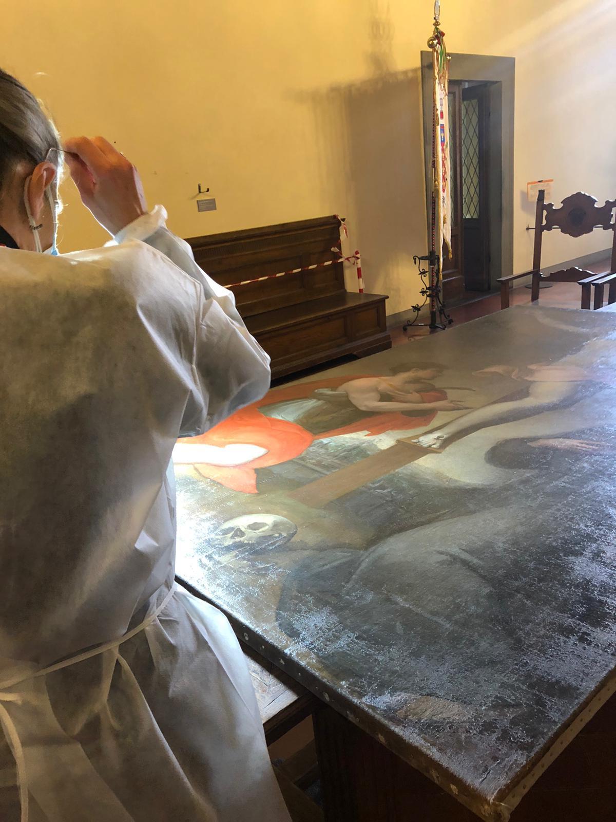 Il quadro danneggiato