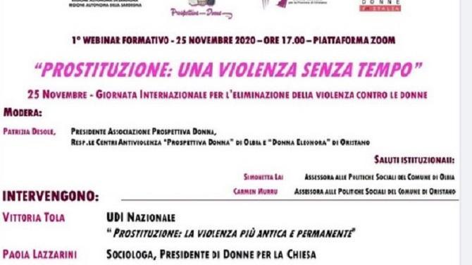 Lotta alla violenza sulle donne: seminario online sulla prostituzione