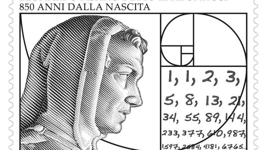 Francobollo commemorativo in onore di Fibonacci