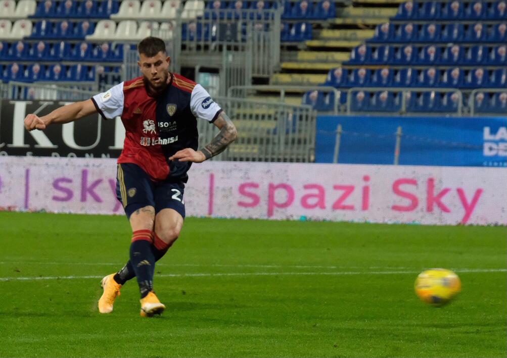 Il gol dell'1-0 di Alberto Cerri al 30' del primo tempo (foto mario rosas)